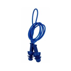 RS PRO Blue Reusable Ear Plugs, 27 dB Rated Metal Detectable 100