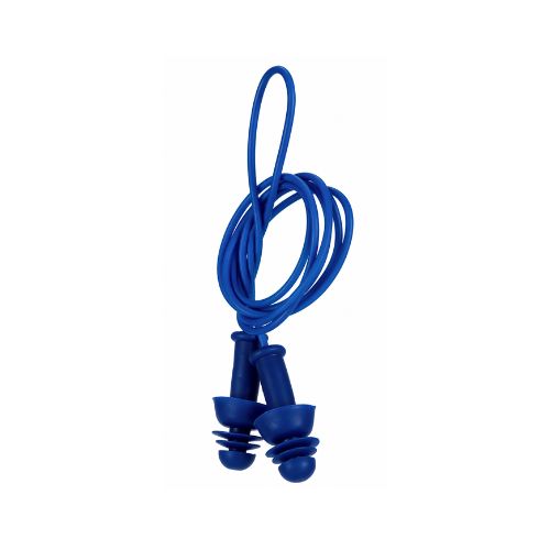RS PRO Blue Reusable Ear Plugs, 27 dB Rated Metal Detectable 100