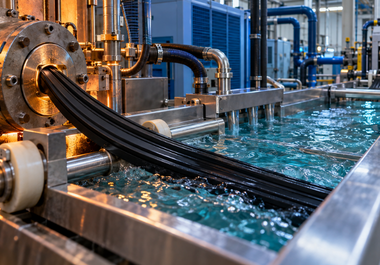 Rubber-extrusion cooling line