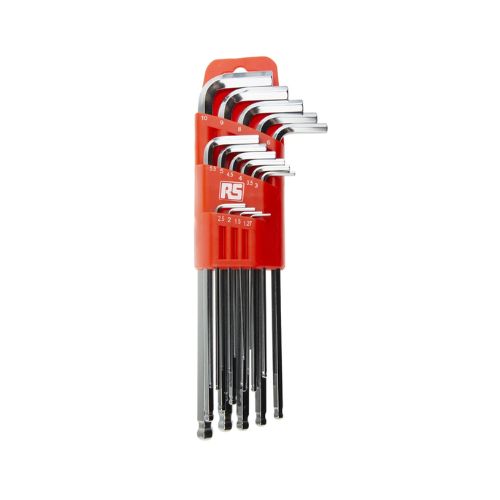RS PRO 15 piece L Metric Hex Key Set, Hex size 1.27 → 10 mm